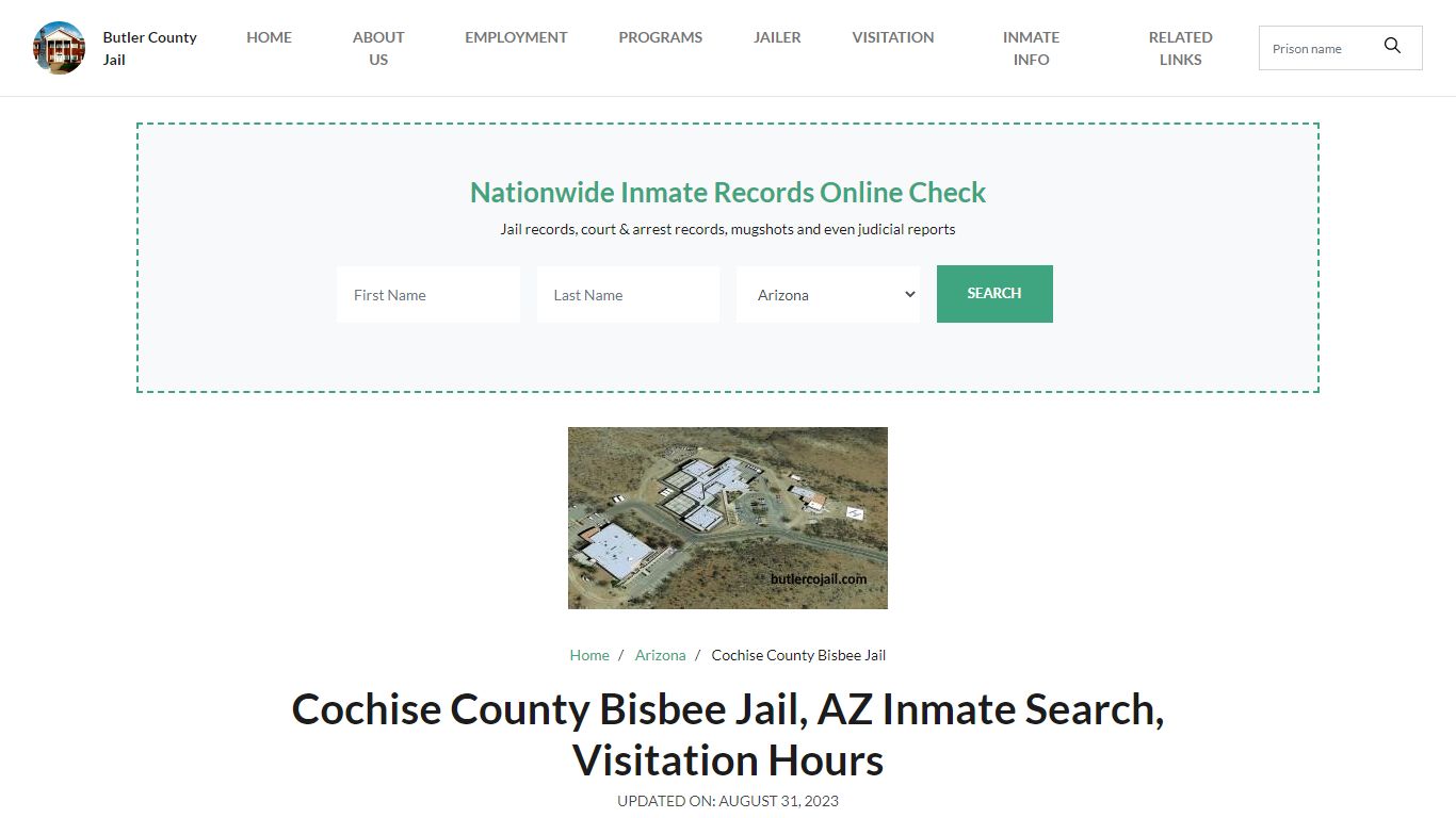 Cochise County Bisbee Jail, AZ Inmate Search, Visitation Hours
